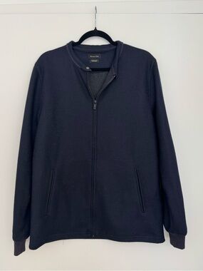 Massimo Dutti navy Full-Zip Men's Sweater